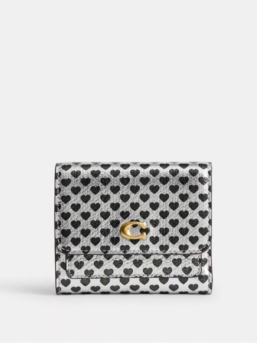 NWT Coach Mila Small Flap Wallet
With Heart Print